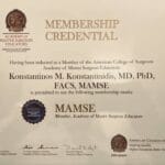 Ο Δρ. Κωνσταντίνος Κωνσταντινίδης, MD, PhD, FACS, εξελέγη τακτικό μέλος του Academy of Master Surgeon Educators™ του Αμερικανικού Κολλεγίου Χειρουργών