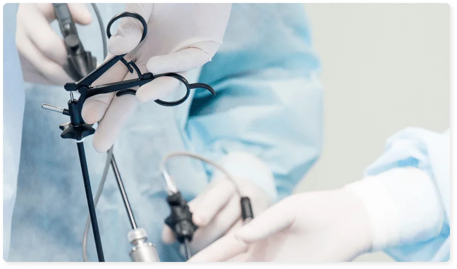 Laparoscopic instruments during surgery